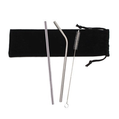 3-in-1 Stainless Steel Drinking Straw Canvas Set