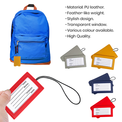 HER PU Leather Luggage Tag Holder