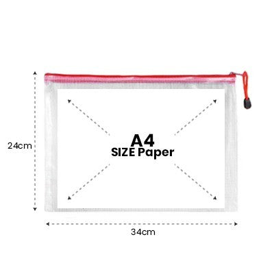 PVC Transparent Netting Pouch - A4 Size