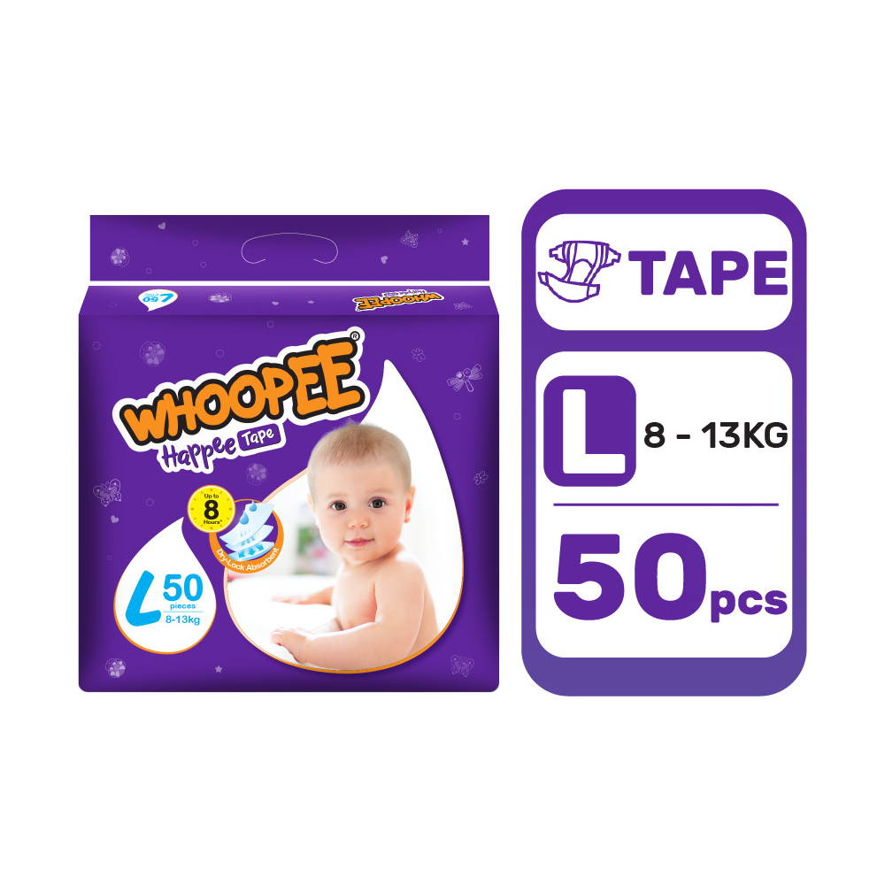 Whoopee Mega Tape Diapers Baby (1 Carton)