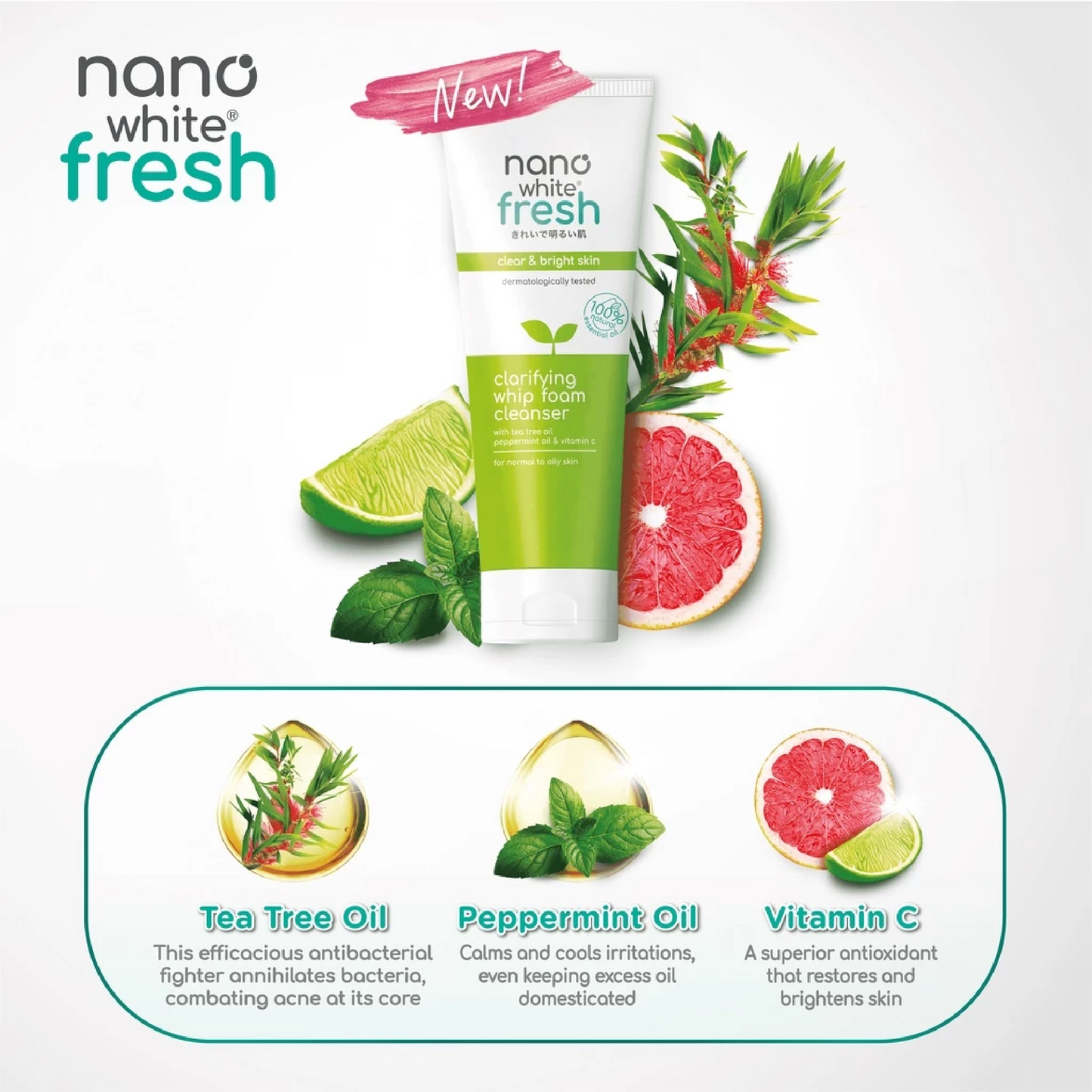 Pembersih Buih Whip Clarifying Fresh Nanowhite