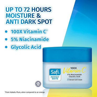 Safi Perfect White 3X Serum Gel Cream Moisturiser Brightens 45g