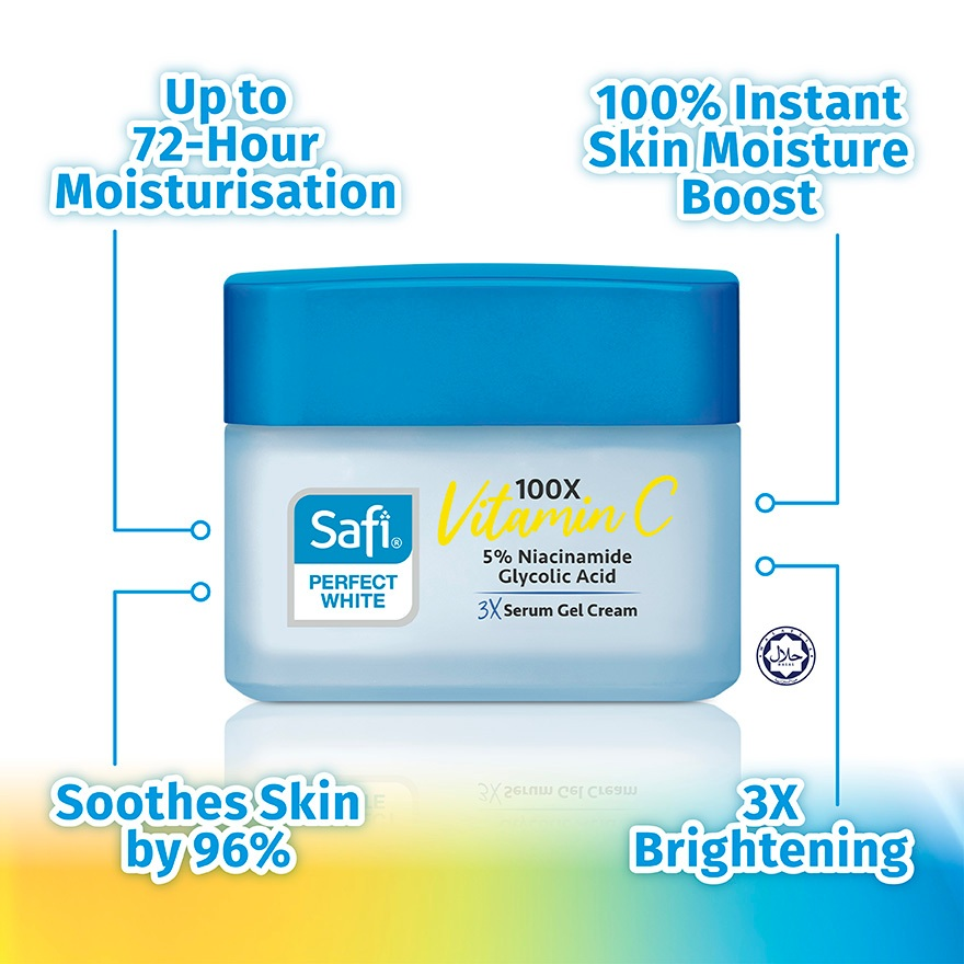 Safi Perfect White 3X Serum Gel Cream Moisturizer Mencerahkan 45g