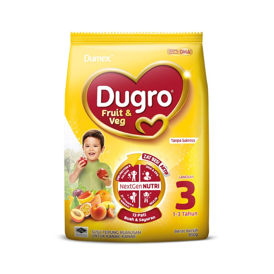 Dumex Dugro Step 3 Fruit & Veg Growing Up Milk Formula 1-3 years 850g