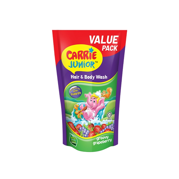 Pek Isi Semula Carrie Junior Hair & Body Wash 500g