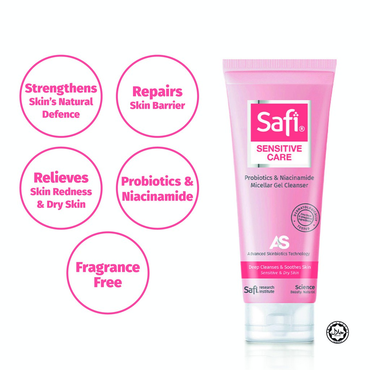 Safi Sensitive Care Probiotics & Niacinamide Micellar Gel Cleanser 100g