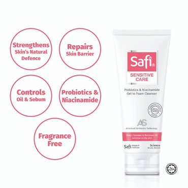 Safi Sensitive Care Probiotics & Niacinamide Foaming Cleanser 100g