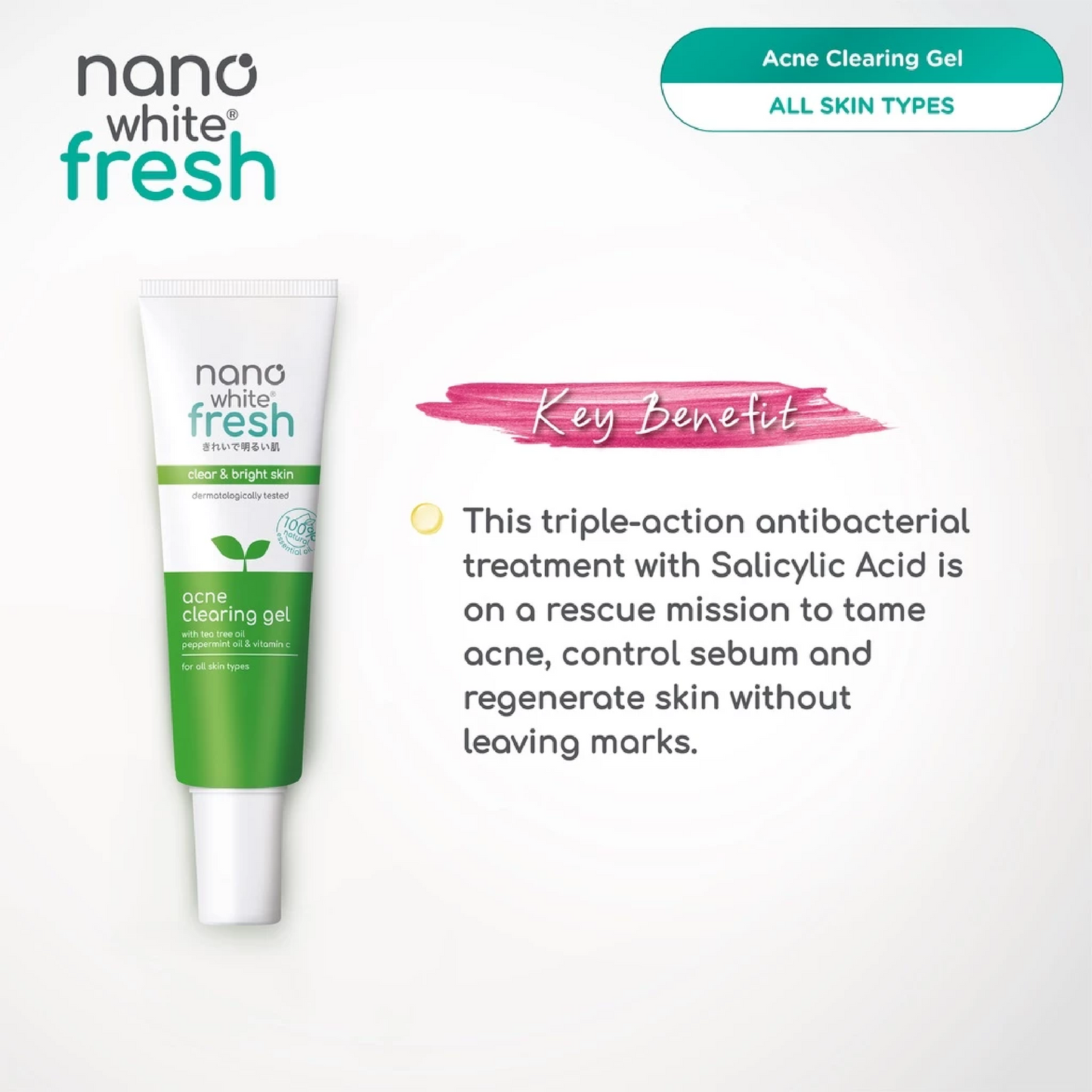 Nanowhite Fresh Acne Clearing Gel 30ml
