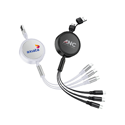 UNICORD 3-in-2 Retractable USB Fast Charging Cable