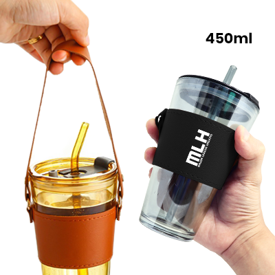MONTE 3 Premium Color Glass Mug with PU Sleeve - 450ml