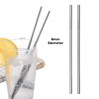 6mm Straight Stainless Steel Straw