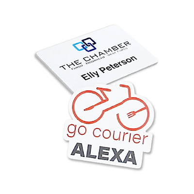 White Acrylic Name Tag with Magnetic Back