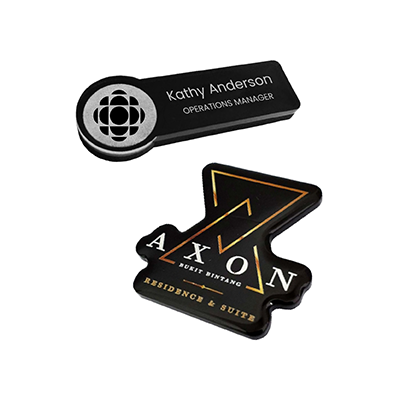 Black Acrylic Name Tag with Magnetic Back