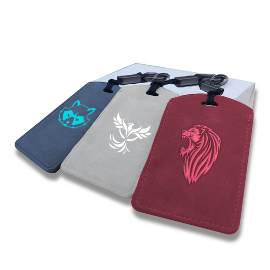 SUEDE PU ID Card Holder with Key Ring