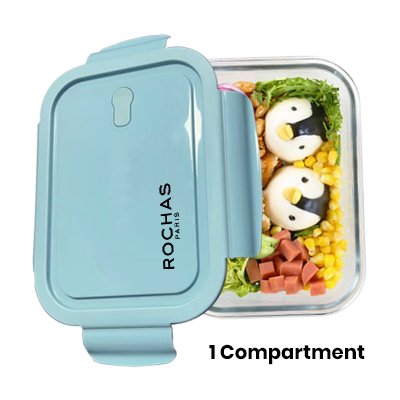 High Borosilicate Glass Lunch 1 Compartment - 1040ml