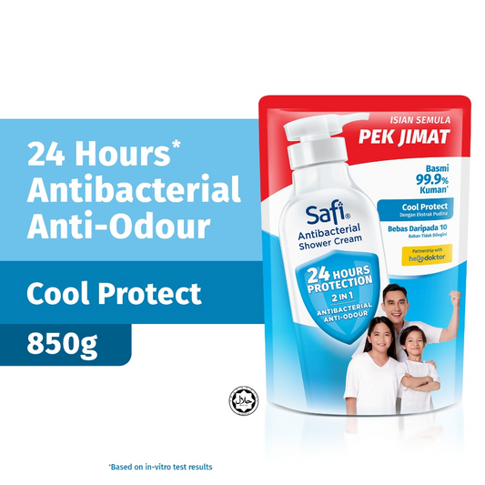 Pek Isi Semula Krim Mandian Antibakteria Safi 850g