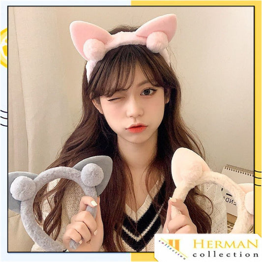 Autumn and winter cat ears plush cute head hoop hoop net red new female face hair card headwear female