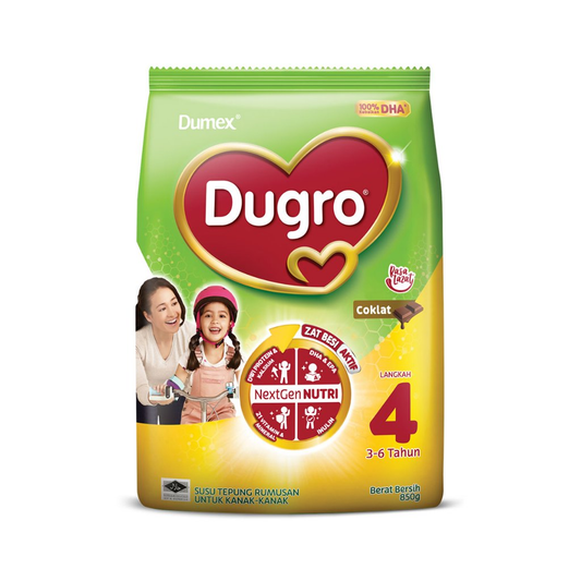 Dumex Dugro Step 4 Chocolate Growing Up Milk Formula 3-6 years 850g