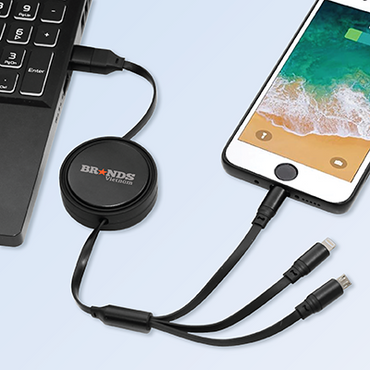 UNICORD 3-in-2 Retractable USB Fast Charging Cable