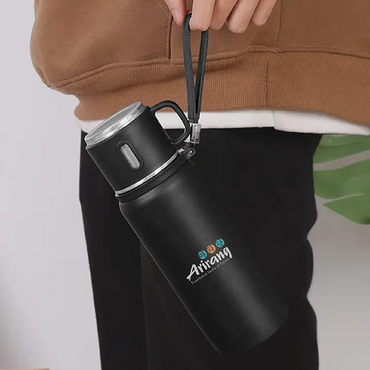CUP Stainless Steel Vacuum Thermos Flask with Handle - 600ml