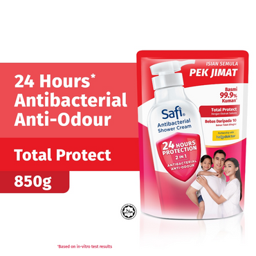 Pek Isi Semula Krim Mandian Antibakteria Safi 850g