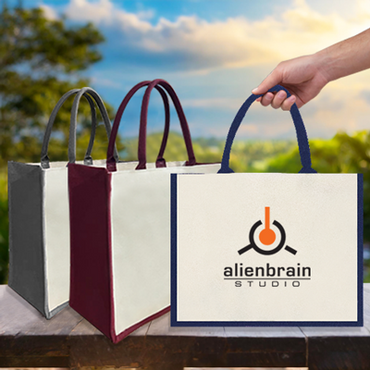 Colour Strip Laminated Canvas Bag - 10oz (400x330x160)