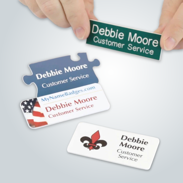 White Acrylic Name Tag with Magnetic Back