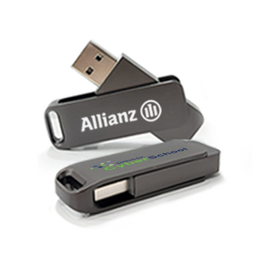 Metal Swing Black USB Flash Drive - 16GB