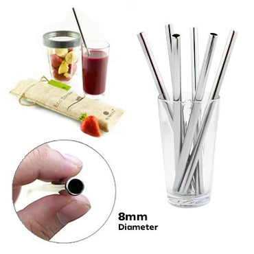 8mm Straight Stainless Steel Straw