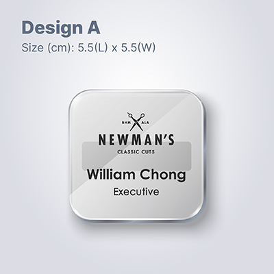 Transparent Acrylic Name Tag with Magnetic Back