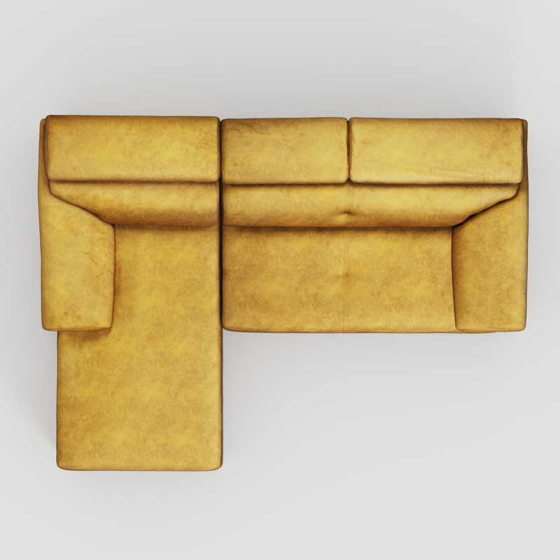 Paxton Modern L Shape Marble Velvet Sofa