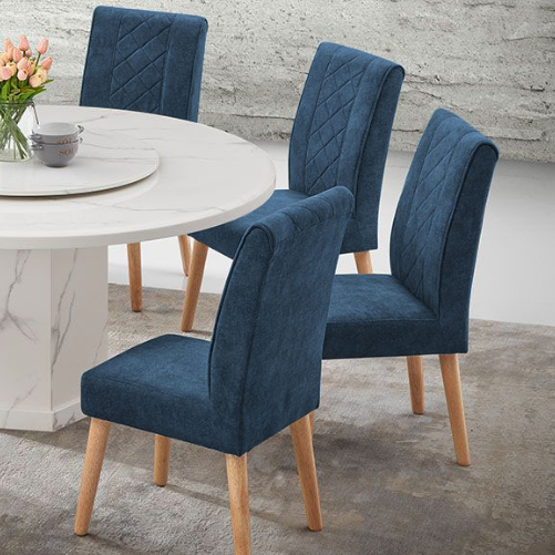 Lavin 1 + 6 Round Marble Dining Set