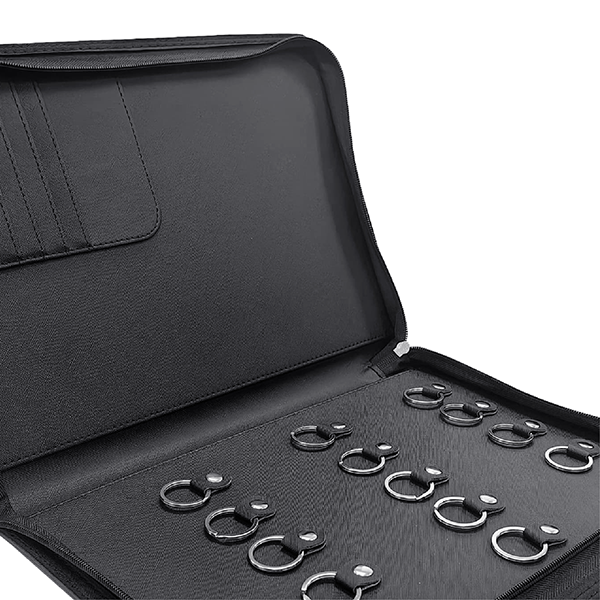 Zippered 15 Key Leather Organizer with Cards Holder