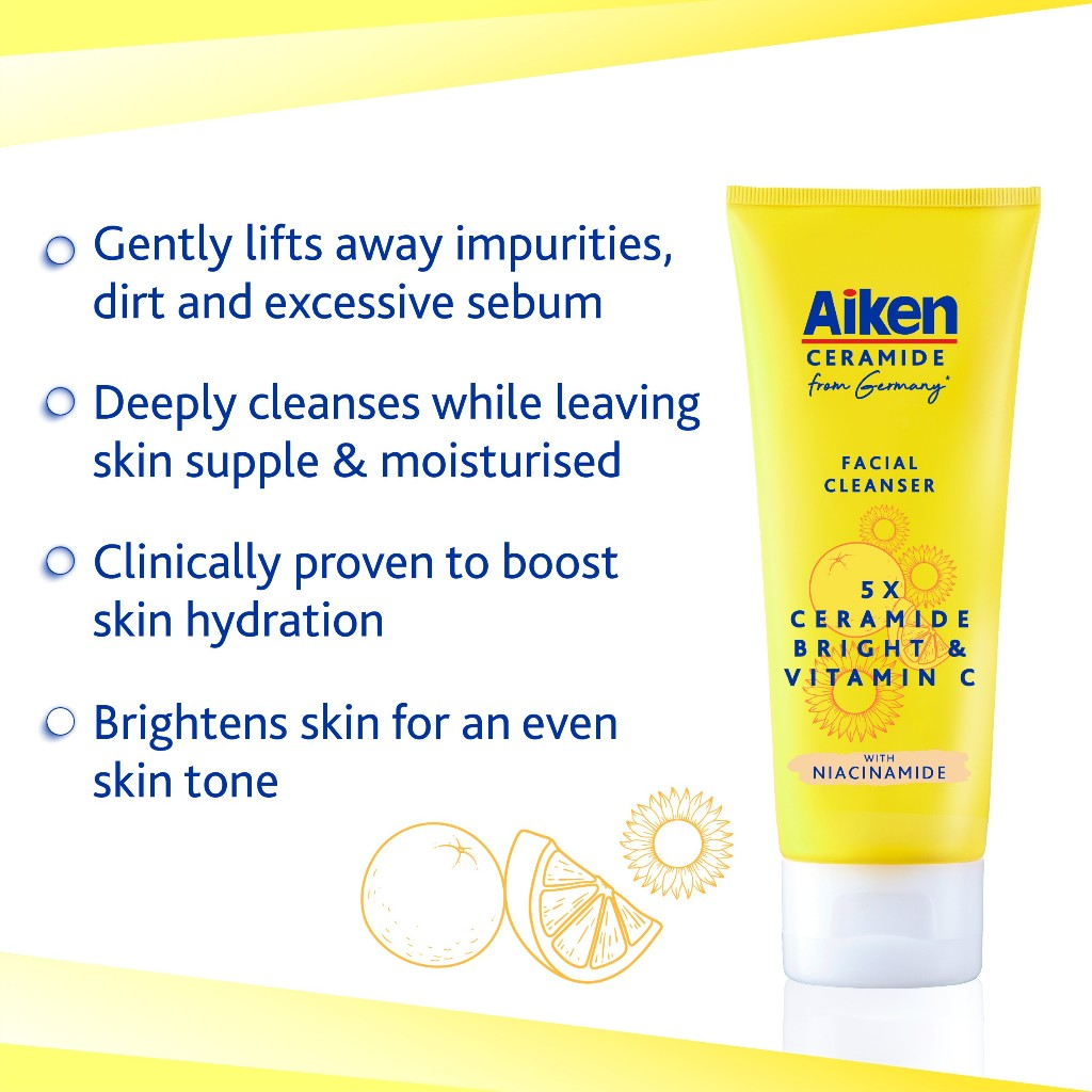 Aiken 5x Ceramide Bright Facial Cleanser 100g