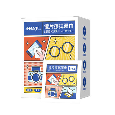 Glass Cleaner 100pcs cermin mata boleh guna Lens pembersihan kain Anti kabut basah lap kaca skrin tisu buang debu