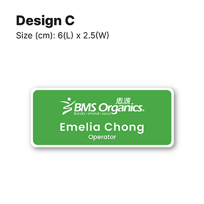 White Acrylic Name Tag with Magnetic Back