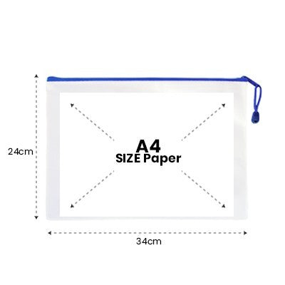 PVC Frosted Zipper Pouch - A4 Size