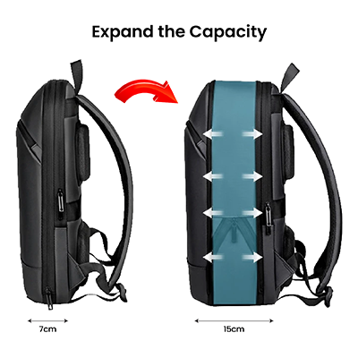 15.6" SLIM Expandable Laptop Backpack
