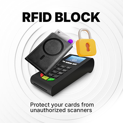 TRIFOLD PU Magnetic Wallet with RFID Block