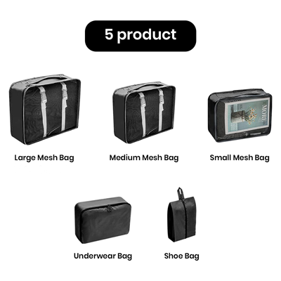 5-In-1 Polyester Travel Organizer Set