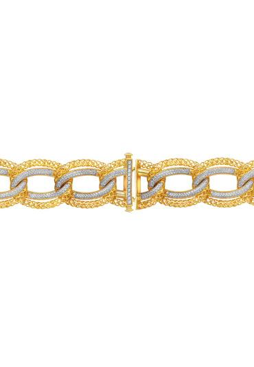 TOMEI Diamond Cut, The Klasik Series Bracelet, Yellow Gold 916