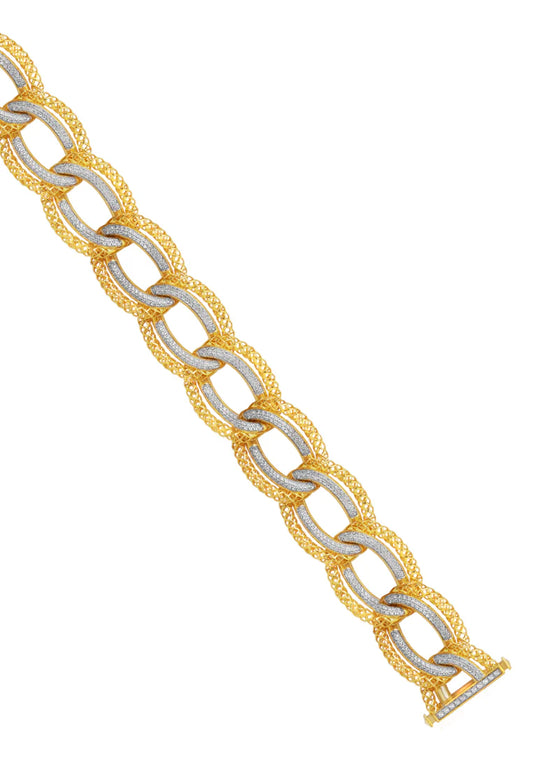 TOMEI Diamond Cut, The Klasik Series Bracelet, Yellow Gold 916