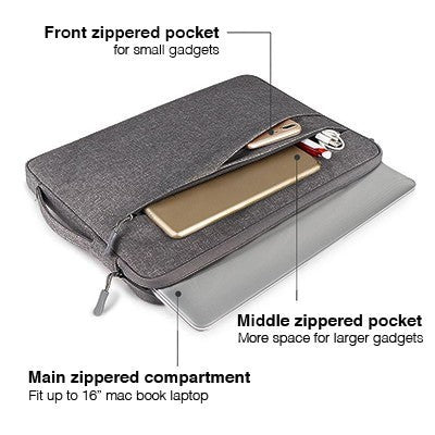 14" Polyester Water Repellent Laptop Pouch