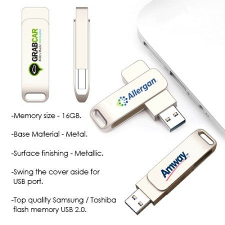 Metal Swing Silver USB flash drive - 16GB
