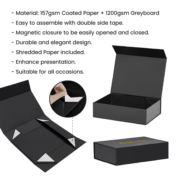 Magnetic Lid Gift Box with Shredded Paper