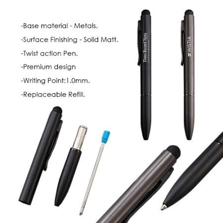 EXEC Twist Action Metal Ball Pen with Stylus