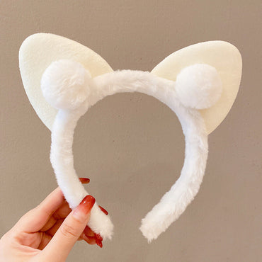 Autumn and winter cat ears plush cute head hoop hoop net red new female face hair card headwear female