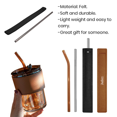 FELT Drinking Straw Felt Pouch