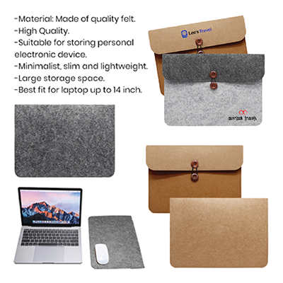 15.4” Duo Tone Felt Sleeve Pouch