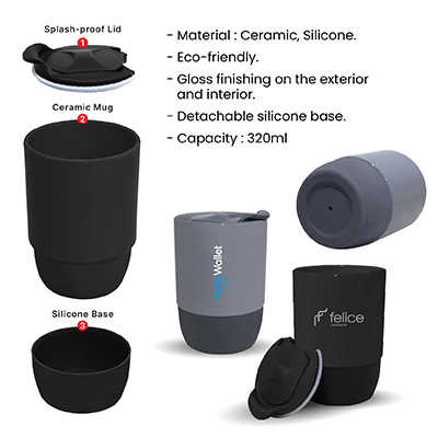 MUSHI Ceramic Mug with Silicone Base – 320ml